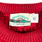 Vintage 90's Arancrafts Ireland Cable Knit Wool Fisherman Sweater