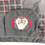 Vintage 1997 Looney Tunes Taz Plaid Patchwork Tote Bag