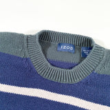 Vintage Y2K Izod Striped Cotton Crewneck Sweater