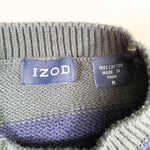 Vintage Y2K Izod Striped Cotton Crewneck Sweater