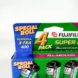 Vintage 2004 Fujifilm Super HQ 200 + X-TRA 400 4-Pack EXPIRED 35mm Film