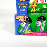 Vintage 2004 Fujifilm Super HQ 200 + X-TRA 400 4-Pack EXPIRED 35mm Film