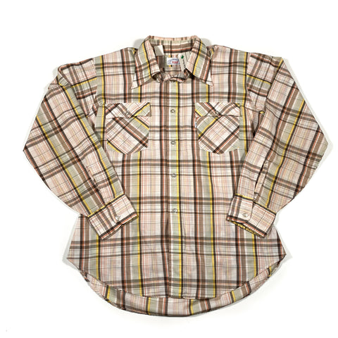 Vintage 80's Levi's Pearl Snap Plaid Button Up Shirt