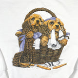 Vintage 90's Cocker Spaniel Puppies Laundry Basket Crewneck Sweatshirt