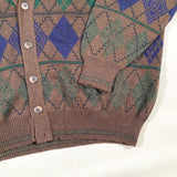 Vintage 90's Florence Trout Argyle Cardigan Sweater