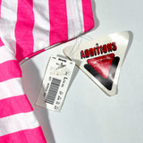 Vintage 90's Additions by Ronnie Pink Striped Surf Graphic T-Shirt