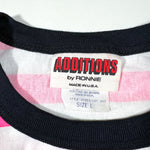 Vintage 90's Additions by Ronnie Pink Striped Surf Graphic T-Shirt