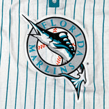 Vintage 90's Florida Marlins Russell Athletic Pinstripe Henley T-Shirt