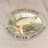 Vintage 90's Fulton's Lodge White River AK Fly Fishing T-Shirt