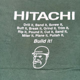 Vintage 90's Hitachi Tool Promo Faded Green Graphic T-Shirt