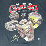 Vintage 1996 Chicago Bulls NBA Champions Rings Graphic T-Shirt