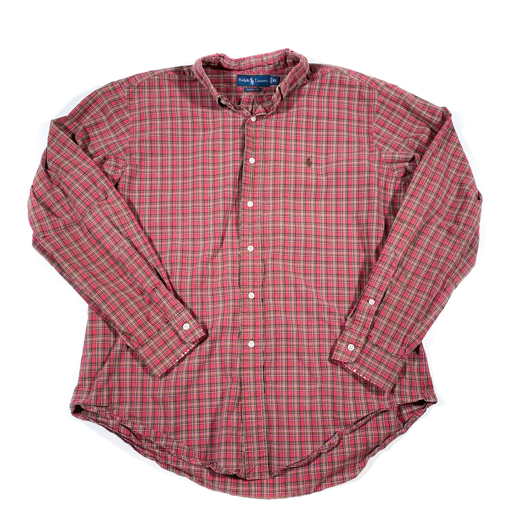 red ralph lauren dress shirt Polo Ralph Lauren Classic Fit Red Chambray Long Sleeve Shirt