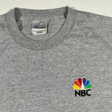 Vintage Y2K NBC Peacock Embroidered Logo Gray T-Shirt