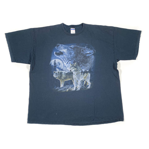 Modern Y2K Howling Wolf Animal T-Shirt
