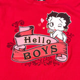Modern 2007 Betty Boop "Hello Boys" Red Graphic T-Shirt