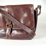 Vintage Y2K Fossil Brown Leather Crossbody Bag
