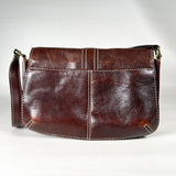 Vintage Y2K Fossil Brown Leather Crossbody Bag