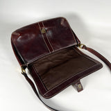 Vintage Y2K Fossil Brown Leather Crossbody Bag