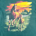 Vintage 90's Wild Gear Horse & Foal Sunset Graphic T-Shirt