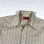 Vintage 70's Sears Kings Road Beige Stripe Comfort Shirt