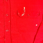 Vintage 70's Red Cotton Painters Work Shirt