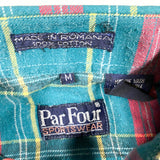 Vintage 80's Par Four Sportswear Plaid Cotton Flannel Shirt