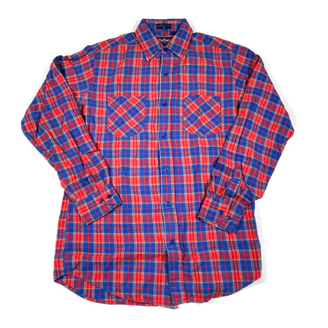 Vintage 80's Par Four Sportswear Plaid Cotton Flannel Shirt
