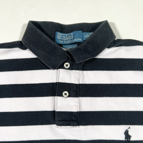 Vintage 90's Polo Ralph Lauren Black Stripe Polo Shirt