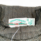 Vintage 90's Arancrafts Cable Knit Wool Clover Sweater