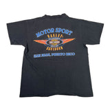Black t-shirt with Harley-Davidson logo and text on a white background
