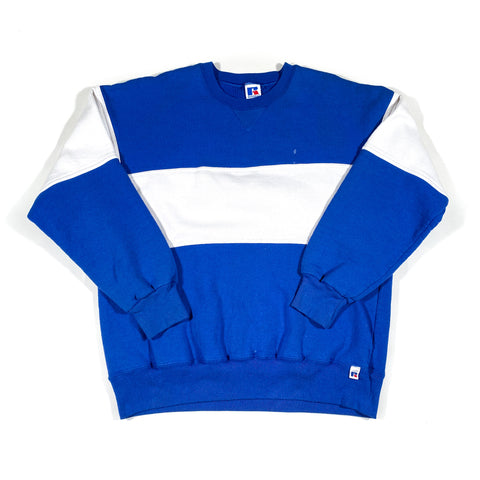 Vintage 90's Russell Athletic Plain Color Block Crewneck Sweatshirt