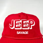 Vintage 90's Jeep Savage Red Rope Snapback Hat