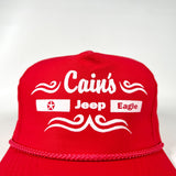 Vintage 90's Cain's Jeep Eagle Dealership Red Rope Snapback Hat