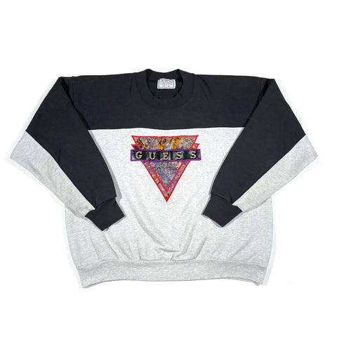 Vintage 90's Guess Jeans Color Block Crewneck Sweatshirt