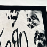Vintage 90's Korn Skull Logo Black White Bandana