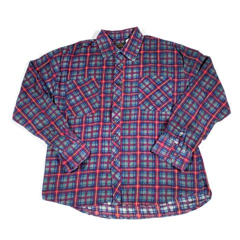 Vintage 80's Mark II Red Blue Plaid Flannel Shirt