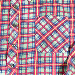 Vintage 80's Mark II Red Blue Plaid Flannel Shirt