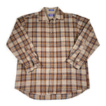 Vintage 90's Pendleton Brown Plaid Wool Flannel Shirt