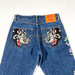 Modern 2007 Ed Hardy Panther & Snake Embroidered Jeans