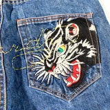 Modern 2007 Ed Hardy Panther & Snake Embroidered Jeans