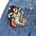 Modern 2007 Ed Hardy Panther & Snake Embroidered Jeans