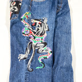 Modern 2007 Ed Hardy Panther & Snake Embroidered Jeans