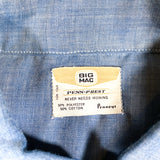 Vintage 60's Big Mac Penn-Prest Penneys Chambray Work Shirt