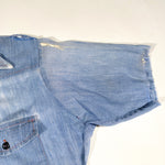 Vintage 60's Chopped Sleeve Paper Thin Chambray Shirt