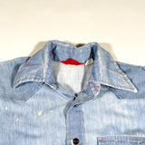 Vintage 60's Chopped Sleeve Paper Thin Chambray Shirt