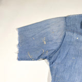 Vintage 60's Chopped Sleeve Paper Thin Chambray Shirt