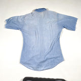 Vintage 60's Chopped Sleeve Paper Thin Chambray Shirt