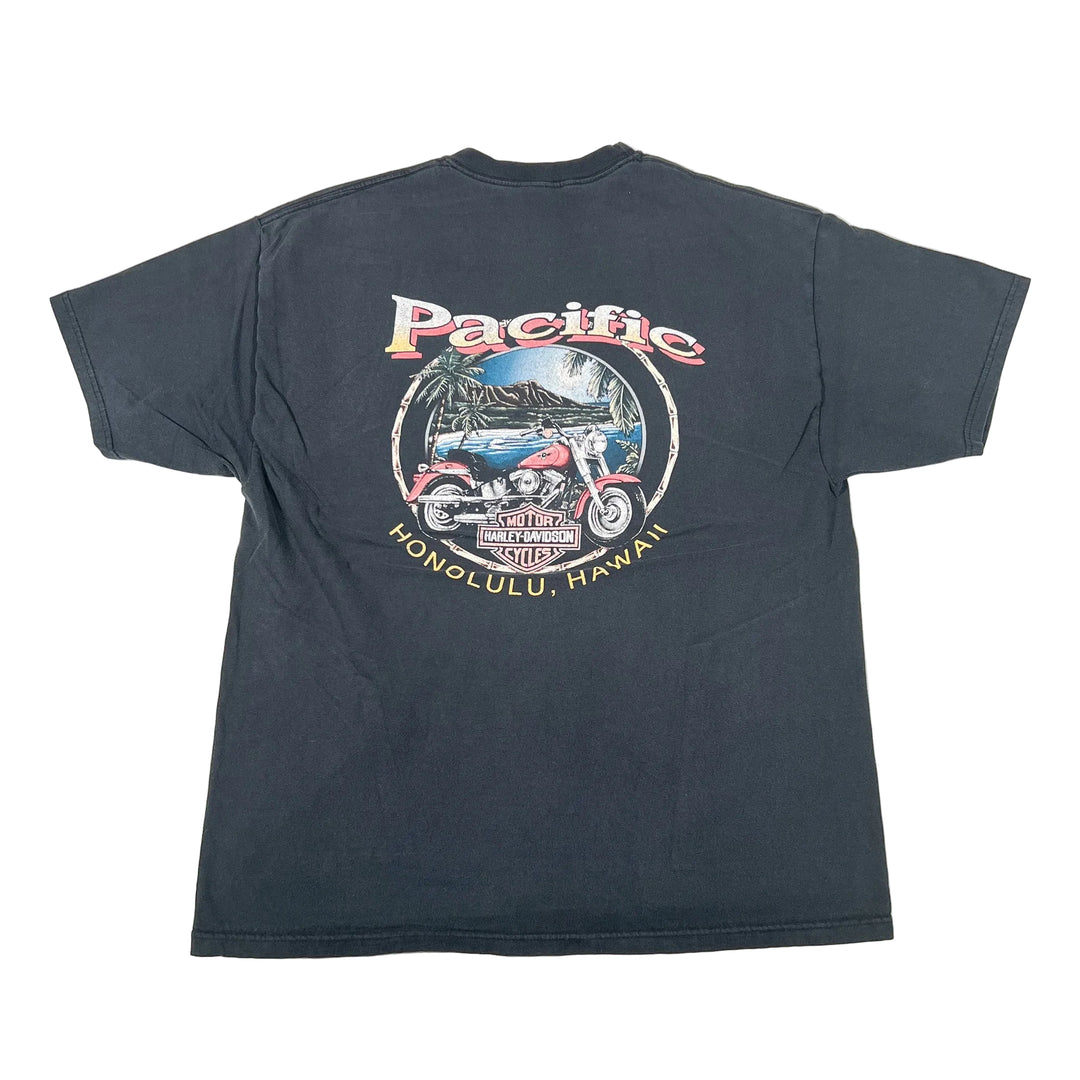 90s harley davidson tシャツ Vintage 90's Harley-Davidson Pacific Hawaii T-Shirt – CobbleStore