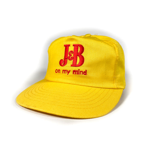 Vintage 90's J&B Scotch Whisky On My Mind Yellow Strapback Hat