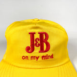 Vintage 90's J&B Scotch Whisky On My Mind Yellow Strapback Hat